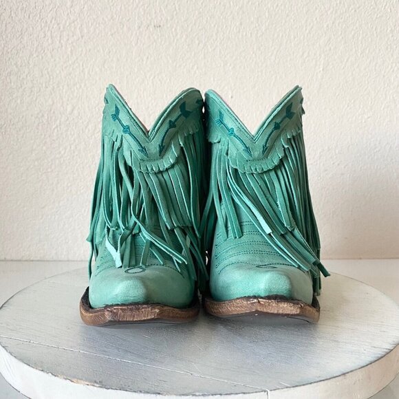 Junk Gypsy SPITFIRE Lane Boots 5  Womens Cowboy Bootie Turquoise Cowgirl Western - Picture 5 of 10